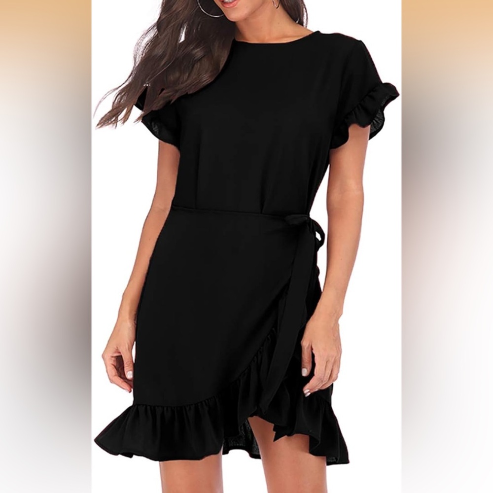 Elegant Black Wrap Dress